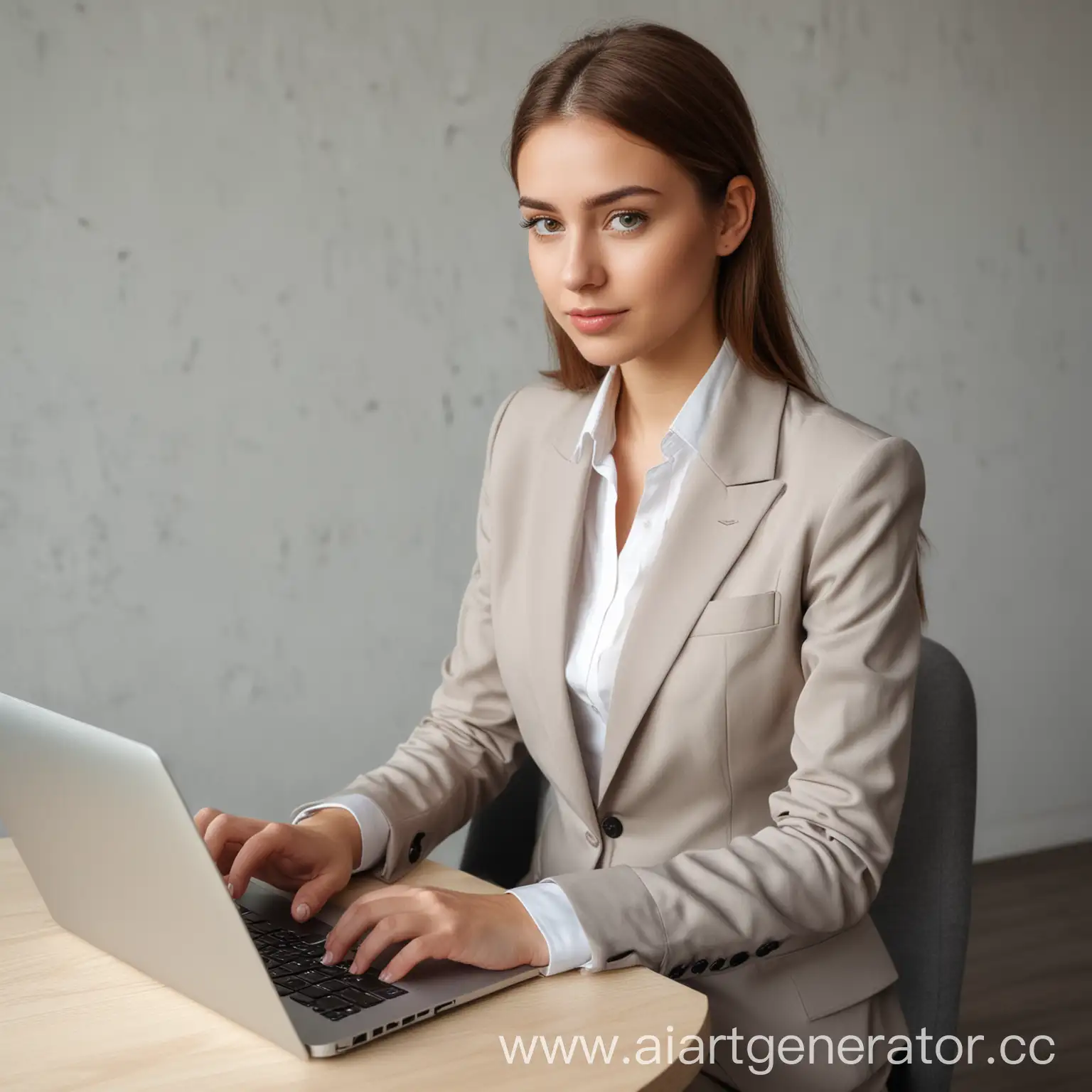 Young-Businesswoman-Working-on-Laptop