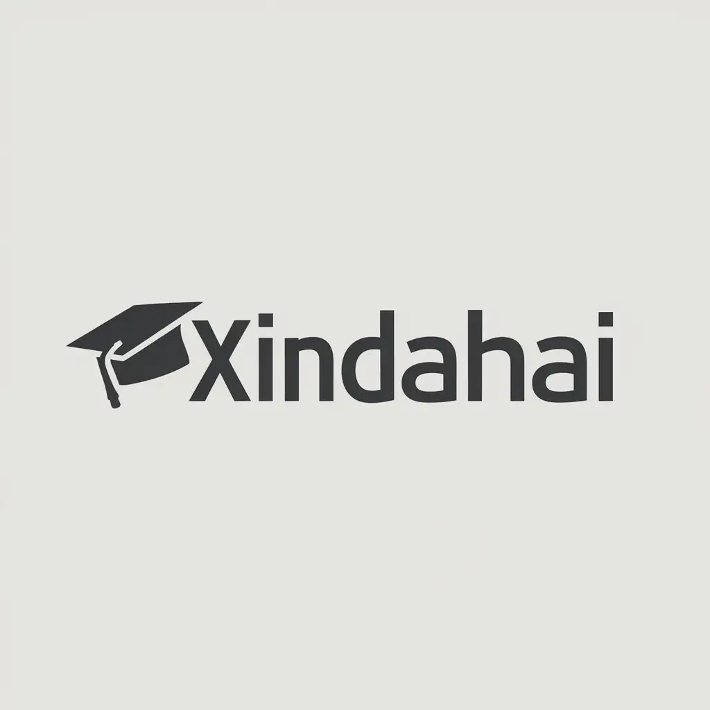 a logo design,with the text "Xindahai", main symbol:Mortarboard,Moderate,be used in Education industry,clear background