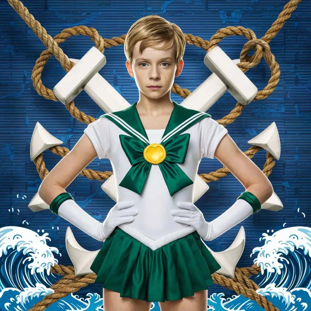 Slender-16YearOld-Blond-Boy-in-Green-Sailor-Moon-Dress
