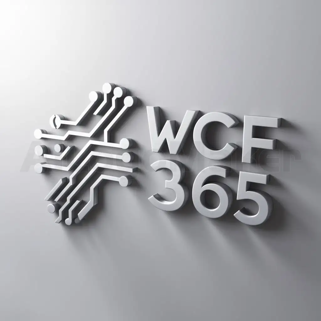 a logo design,with the text " WCF 365
(No translation needed, it's already in English.)", main symbol:Technology,Moderate,clear background