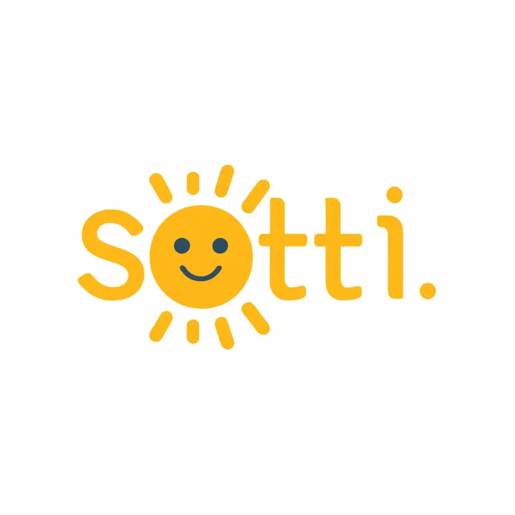 a logo design,with the text "Sätti", main symbol:a smiley sun,Moderate,be used in Education industry,clear background