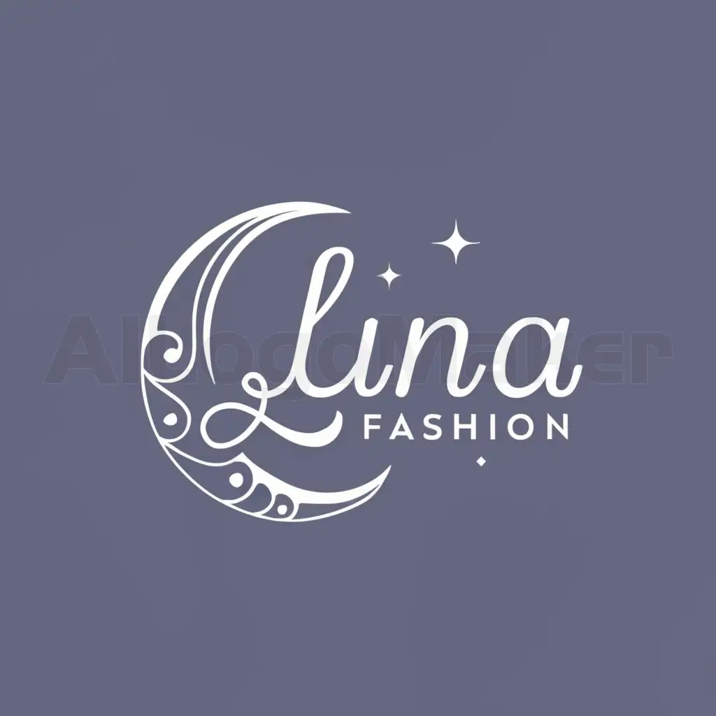 a logo design,with the text "Luna Fashion", main symbol:Our brand, Luna Fashion, specializes in lingerie and intimate apparel for women. Our logo embodies sophistication and allure, drawing inspiration from the ethereal beauty of the moon. It features sleek, elegant typography with a crescent moon motif, symbolizing femininity, grace, and timeless elegance. The color palette may include soft, romantic hues like shades of blue, silver, or lavender to evoke a sense of mystery and enchantment. Overall, our logo reflects the essence of Luna Fashion — a blend of elegance, sensuality, and timeless style.,Moderate,be used in Others industry,clear background