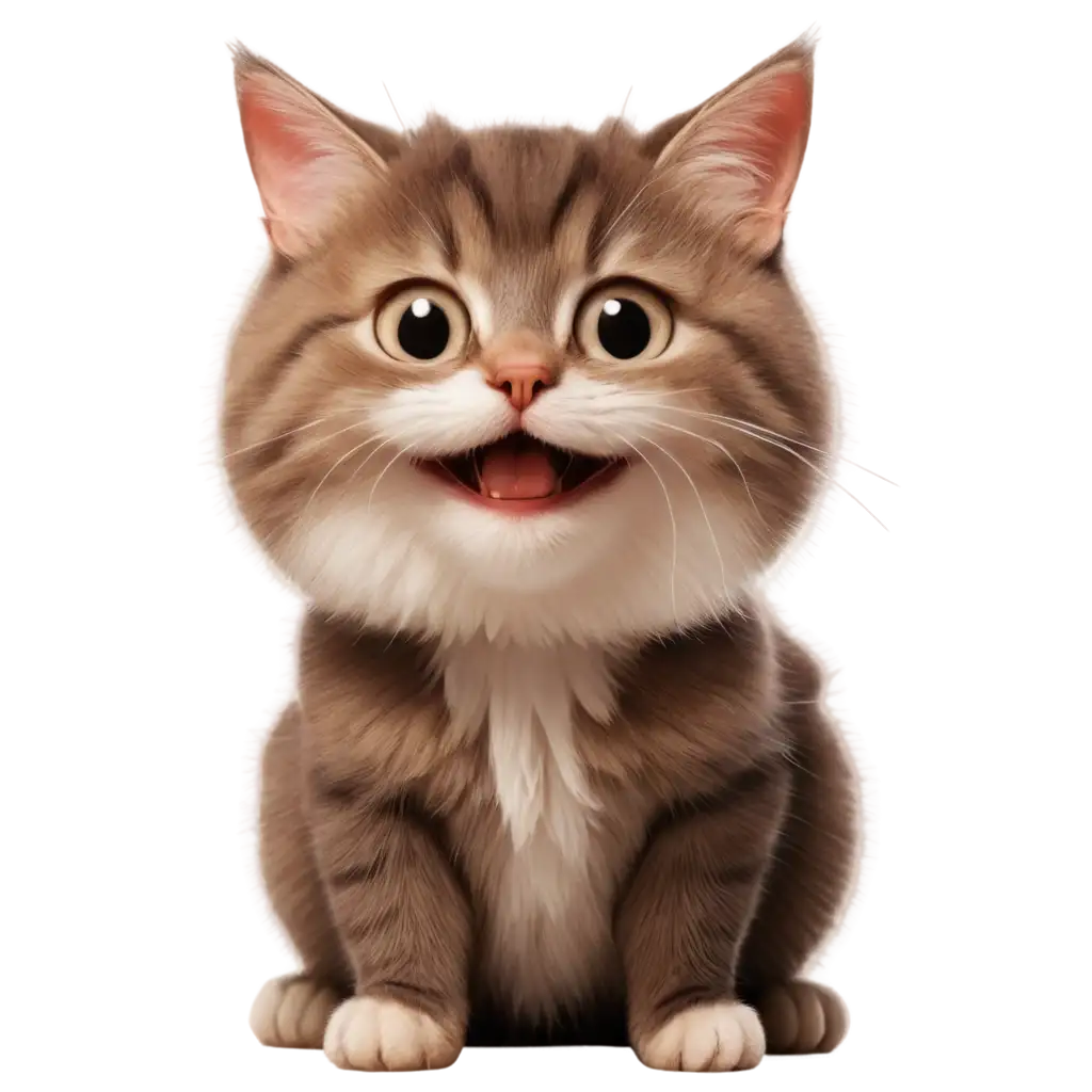 Laughing cartoon cat