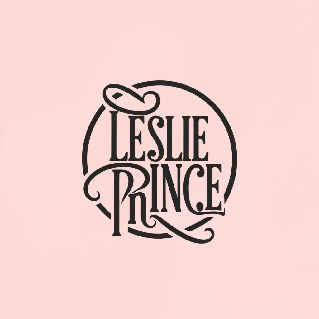 a logo design,with the text "Leslie Prince", main symbol:Name of the logo enclosed in a circle. Feminine,Minimalistic,be used in Music industry,clear background
