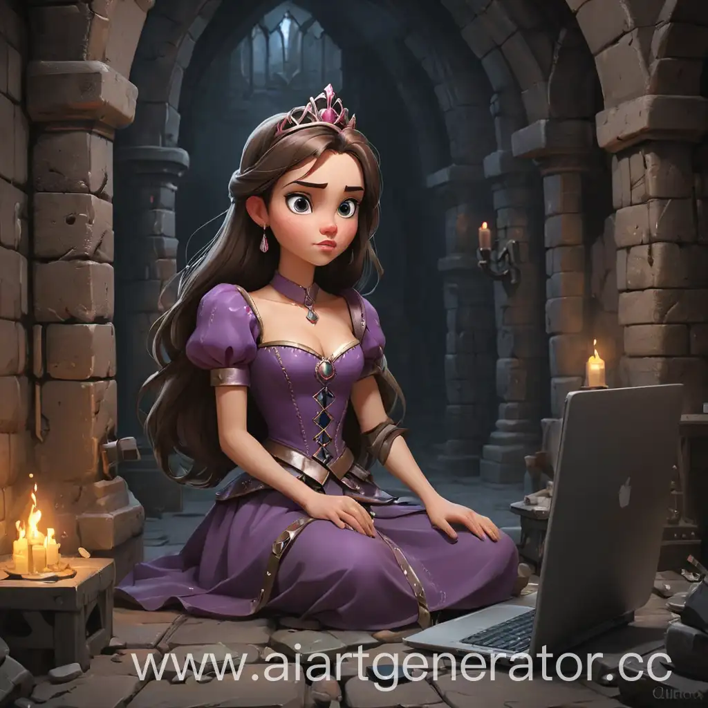 Princess-in-Dungeon-Using-Computer-for-Escape-Planning