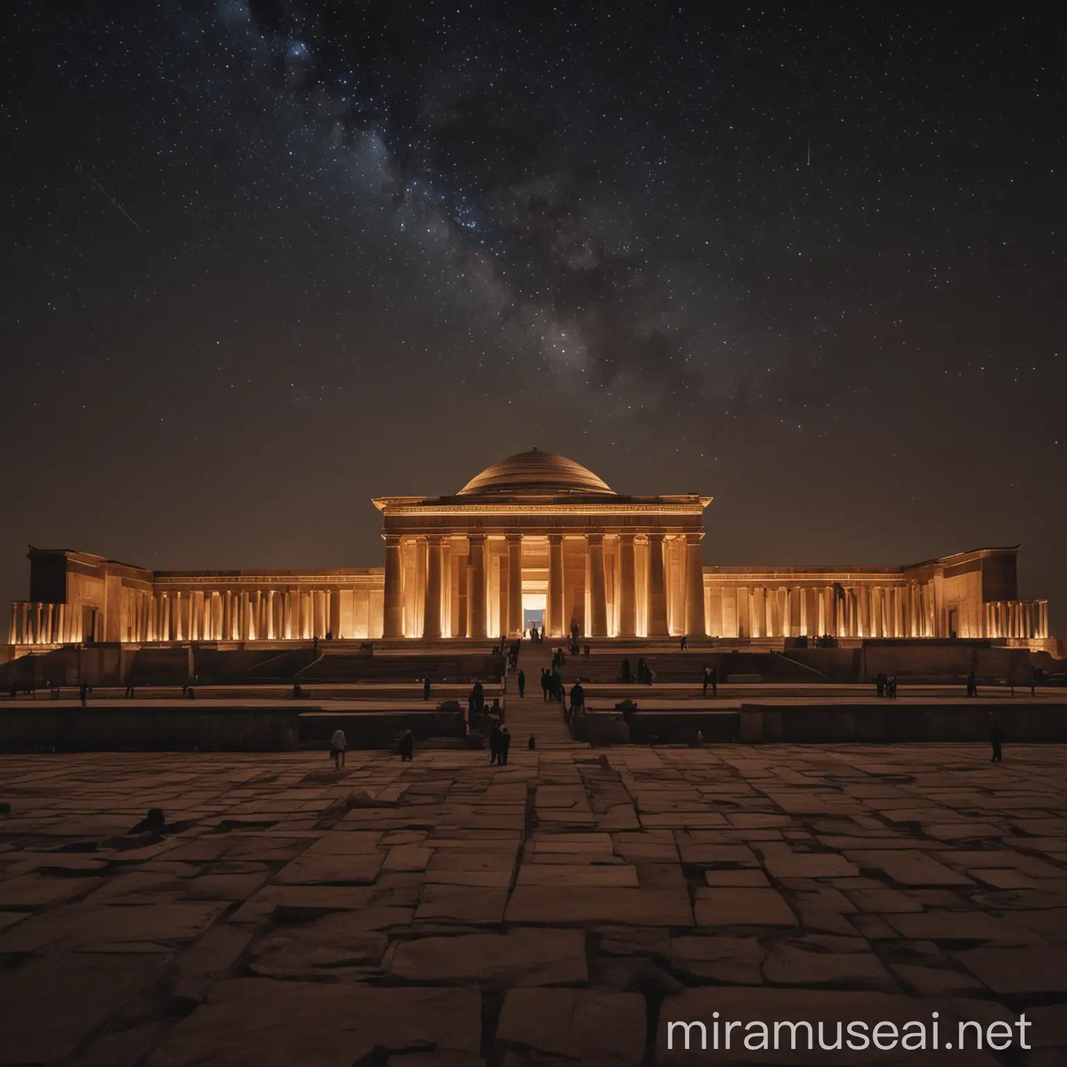 Anitkabir at Night with a Space Background