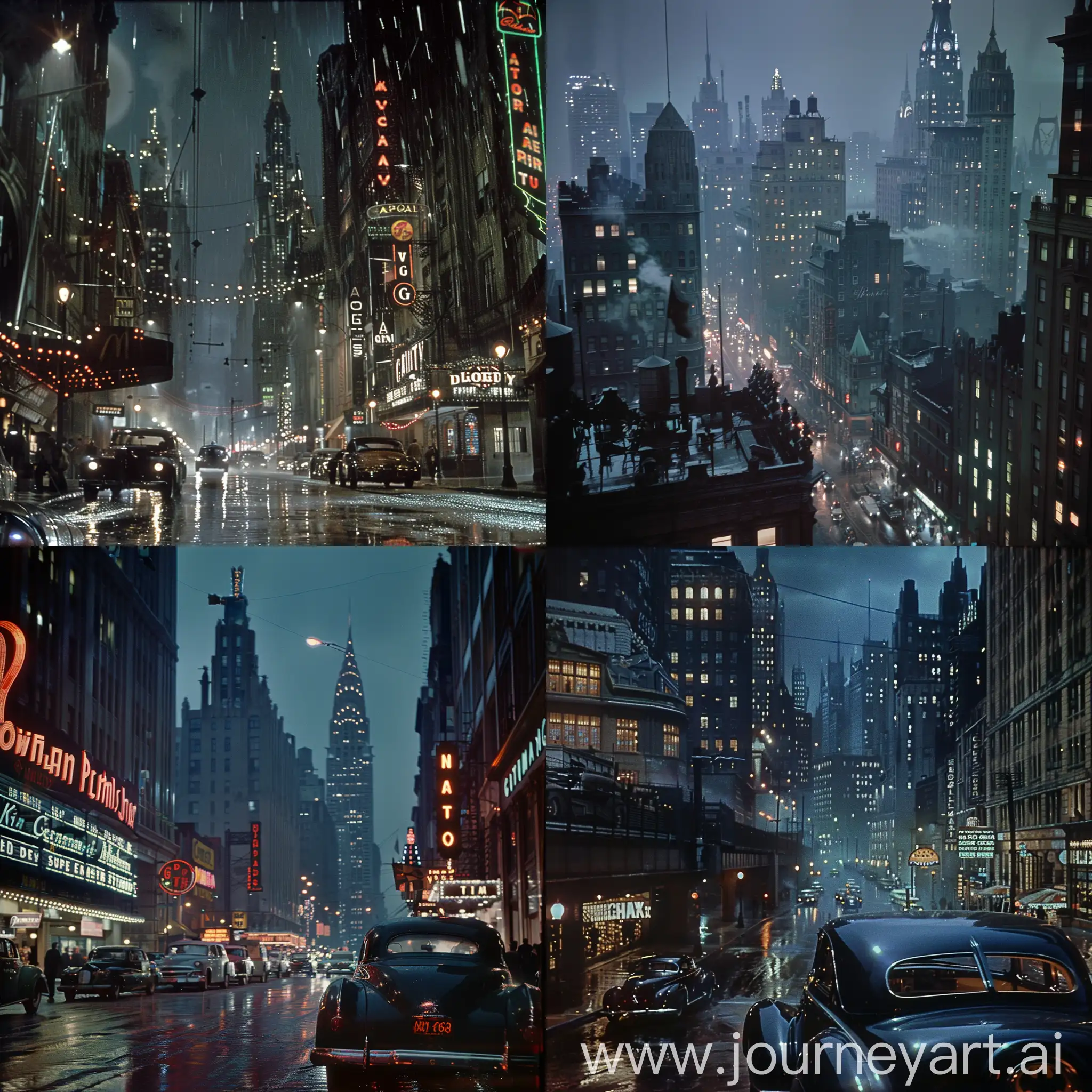 Vintage-Gotham-City-Street-Scene-in-1950s-Super-Panavision-70-Color-Film