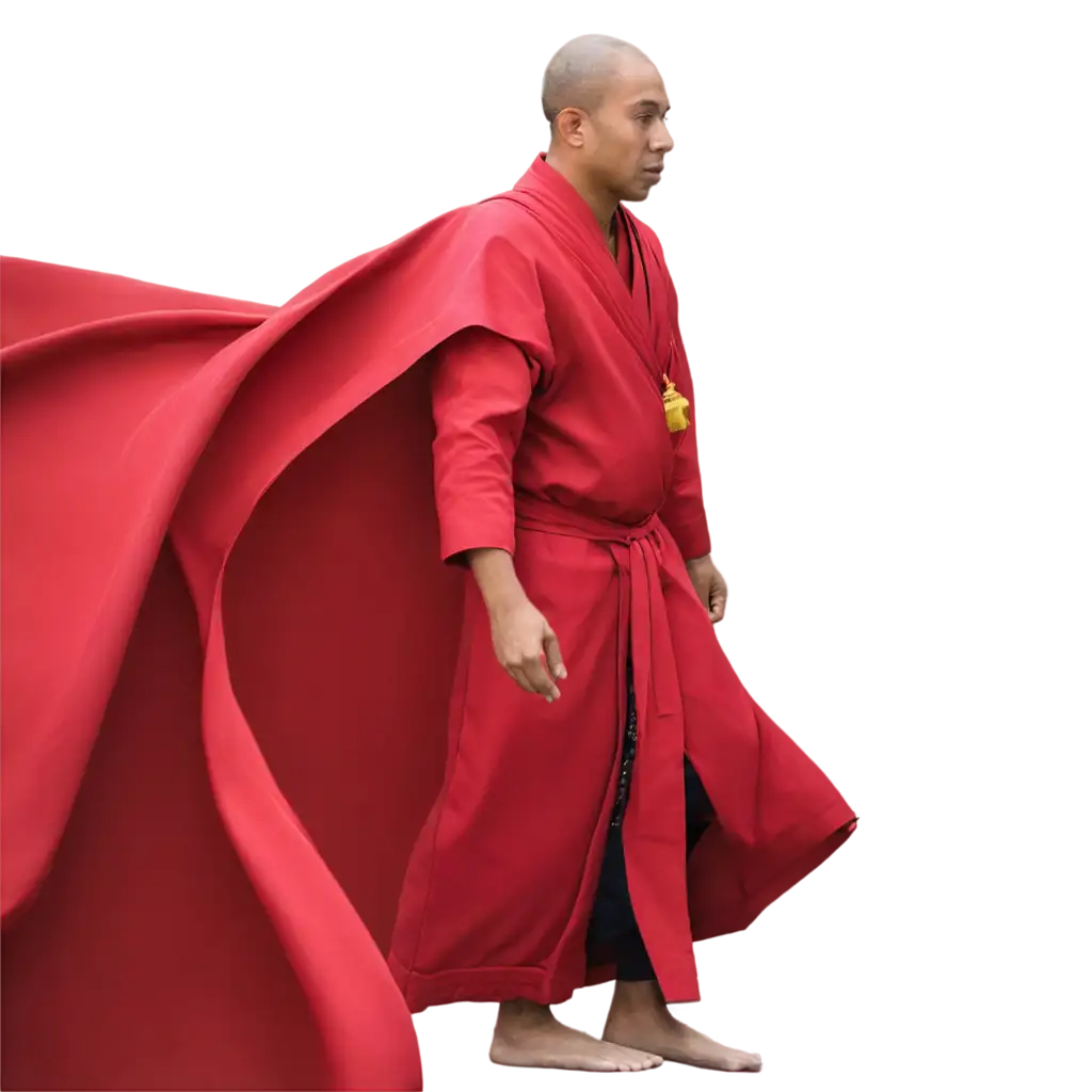 монах в красном одеянии