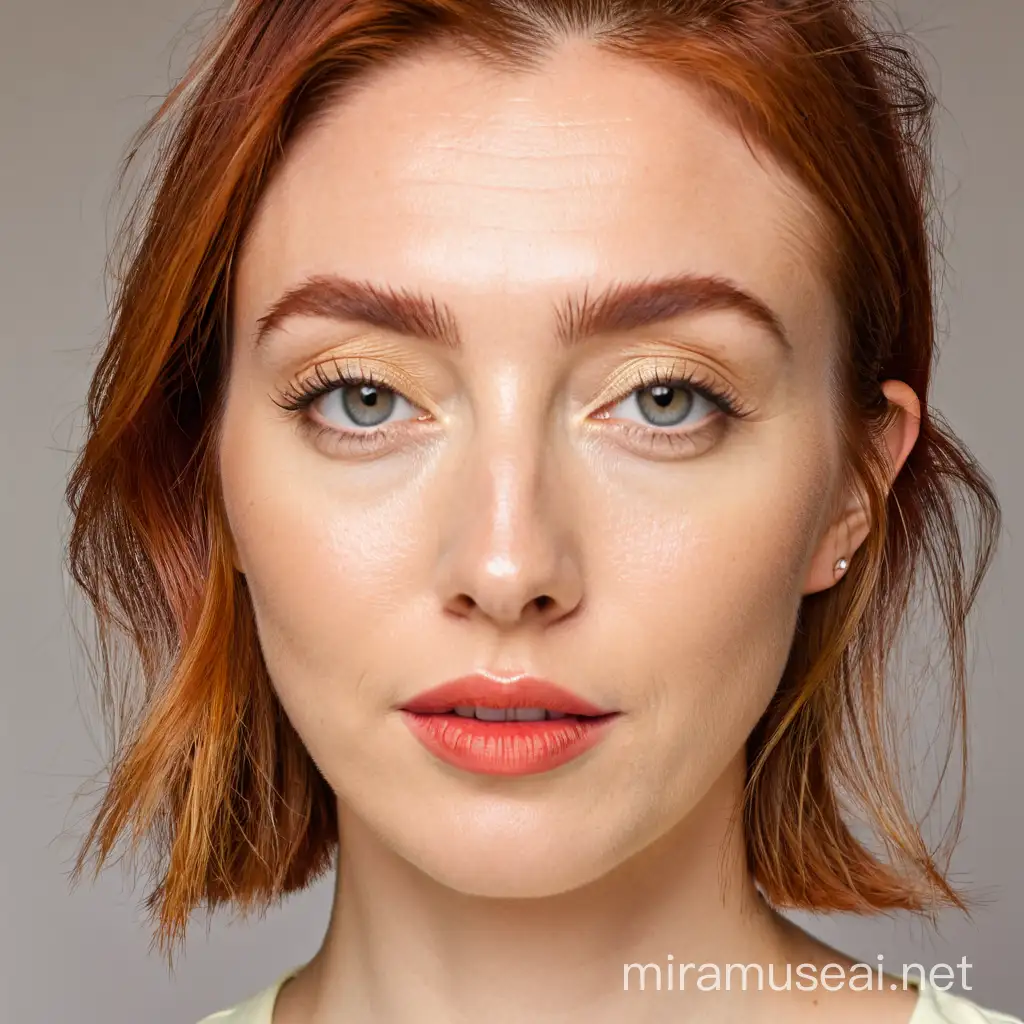 RedHaired Woman with Daytime Makeup in Tropical Setting