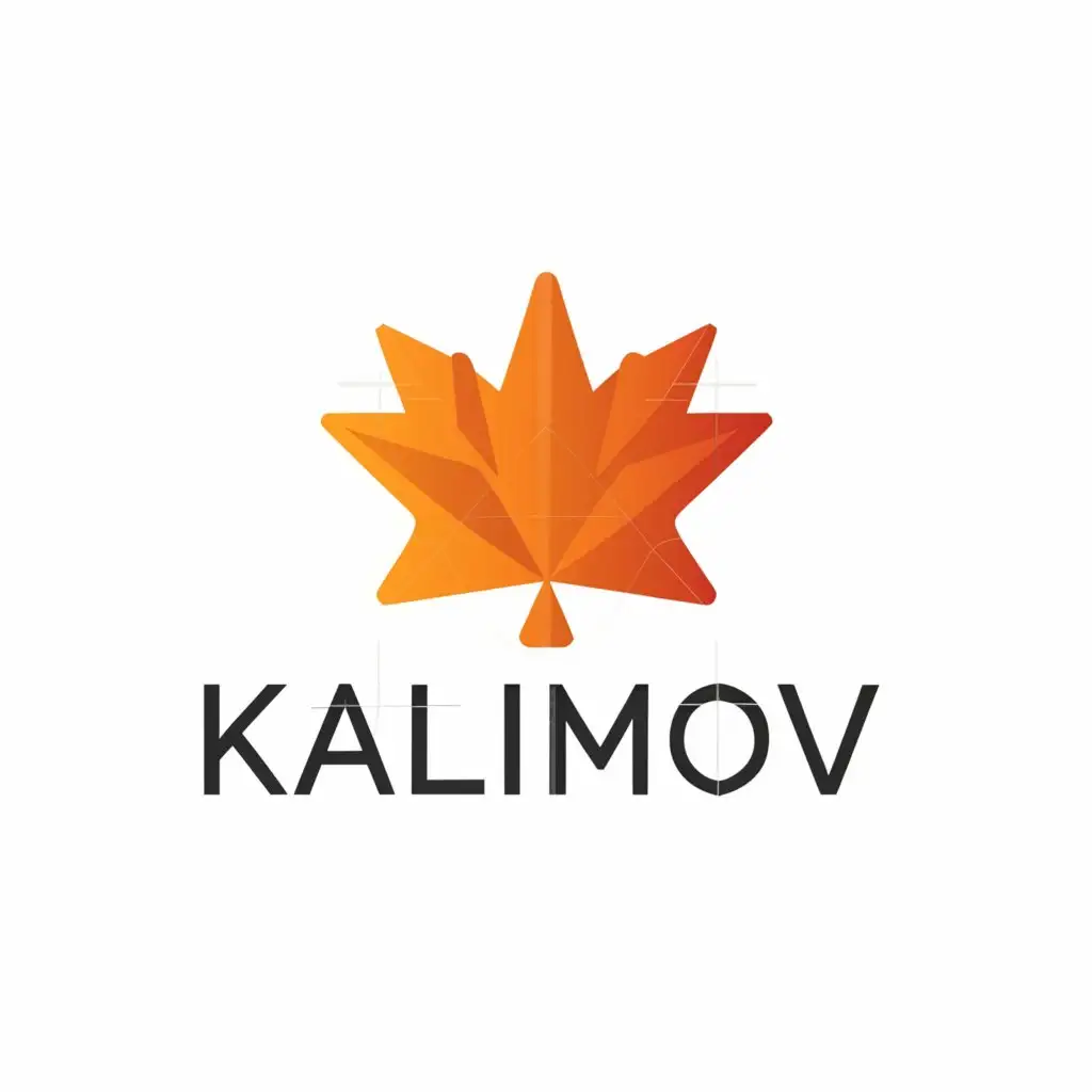 a logo design,with the text "KALIMOV", main symbol:Maple leaf,Minimalistic,be used in Retail industry,clear background