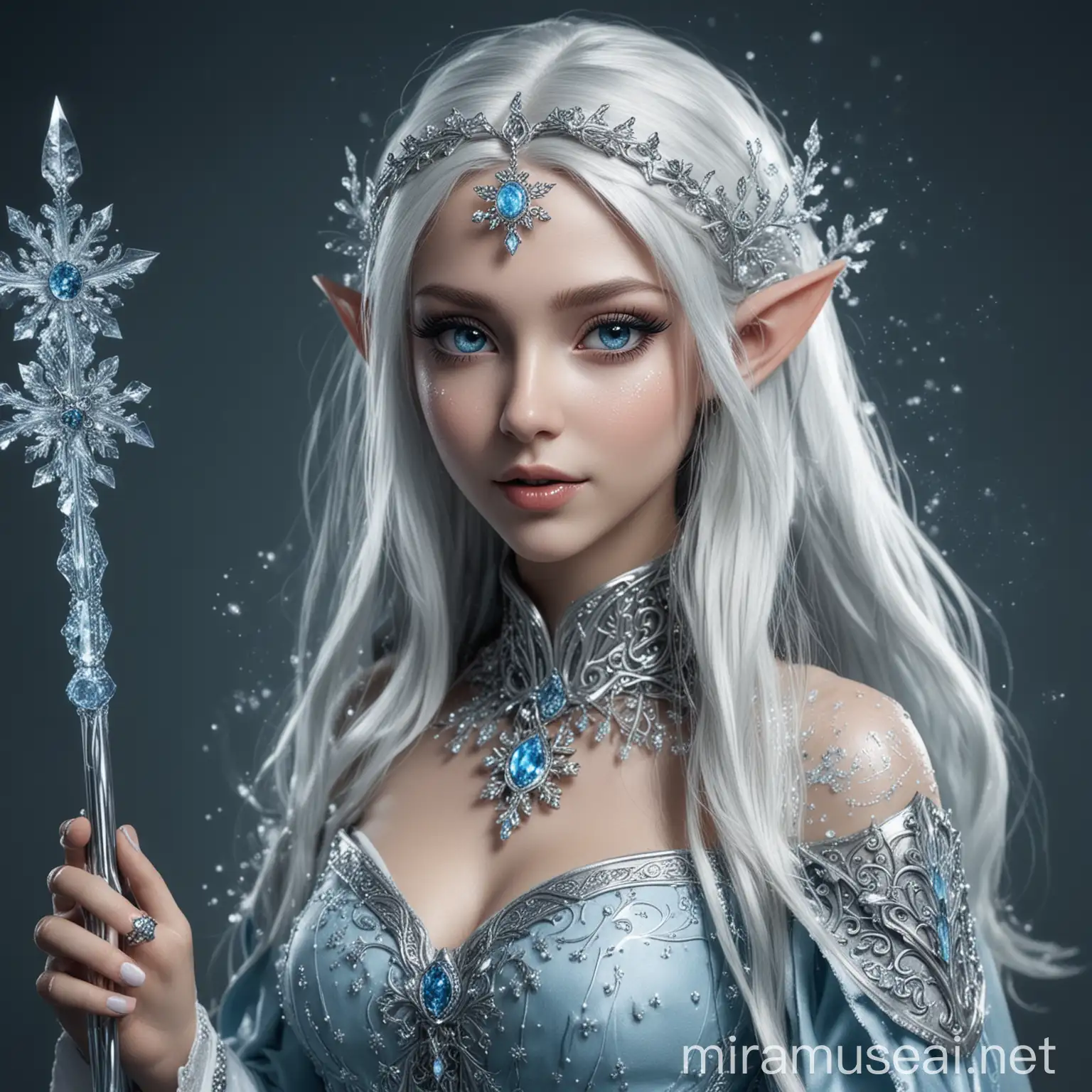 Ethereal Ice Elf Magician Conjuring Frost Magic