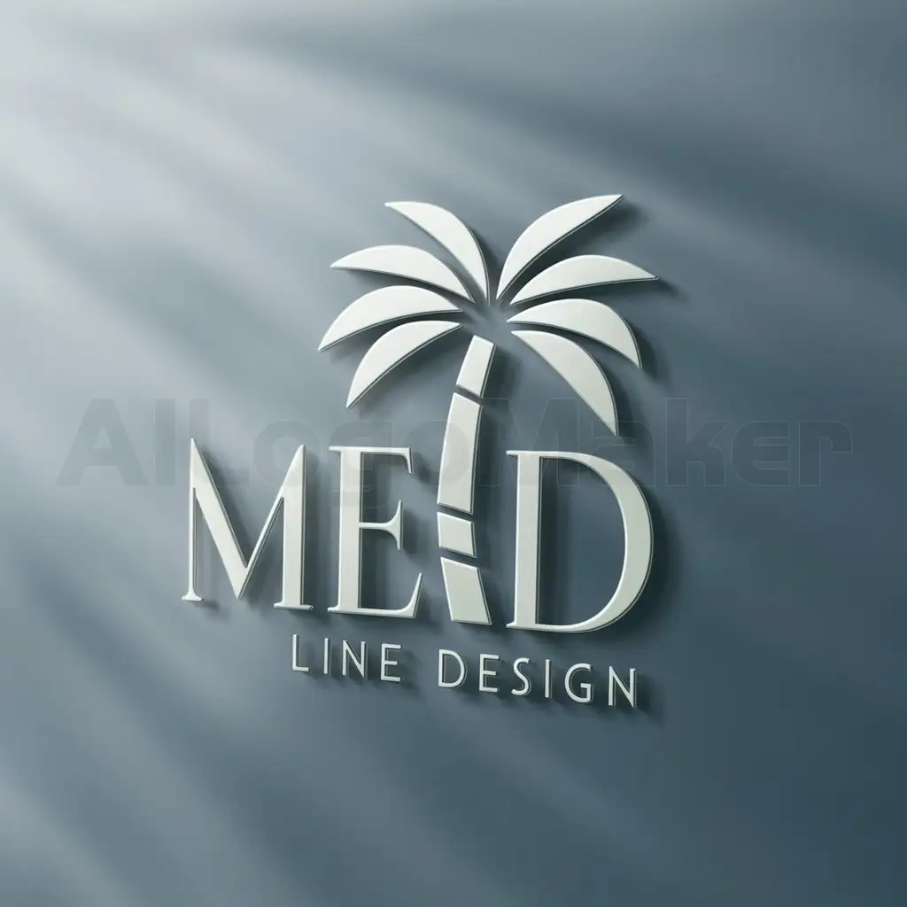 a logo design,with the text "Mero line design", main symbol:Palm tree,Moderate,clear background