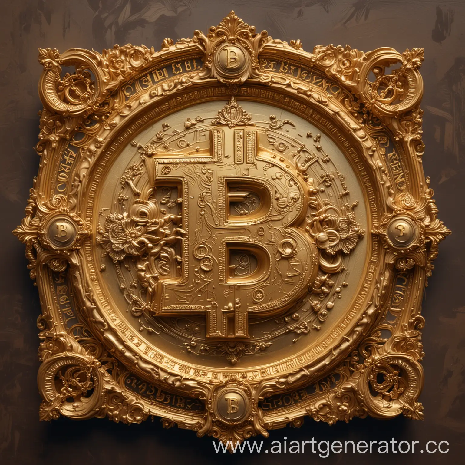 Rococo-Style-Bitcoin-Icon-with-Gold-Ornaments-Opulent-Digital-Currency-Art