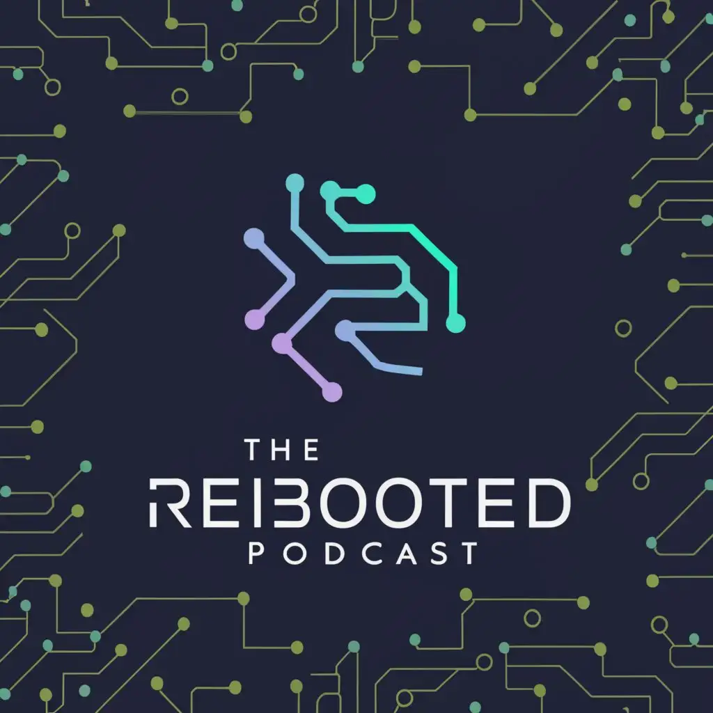 a logo design,with the text "The Reb00ted Podcast", main symbol:Technology,complex,clear background