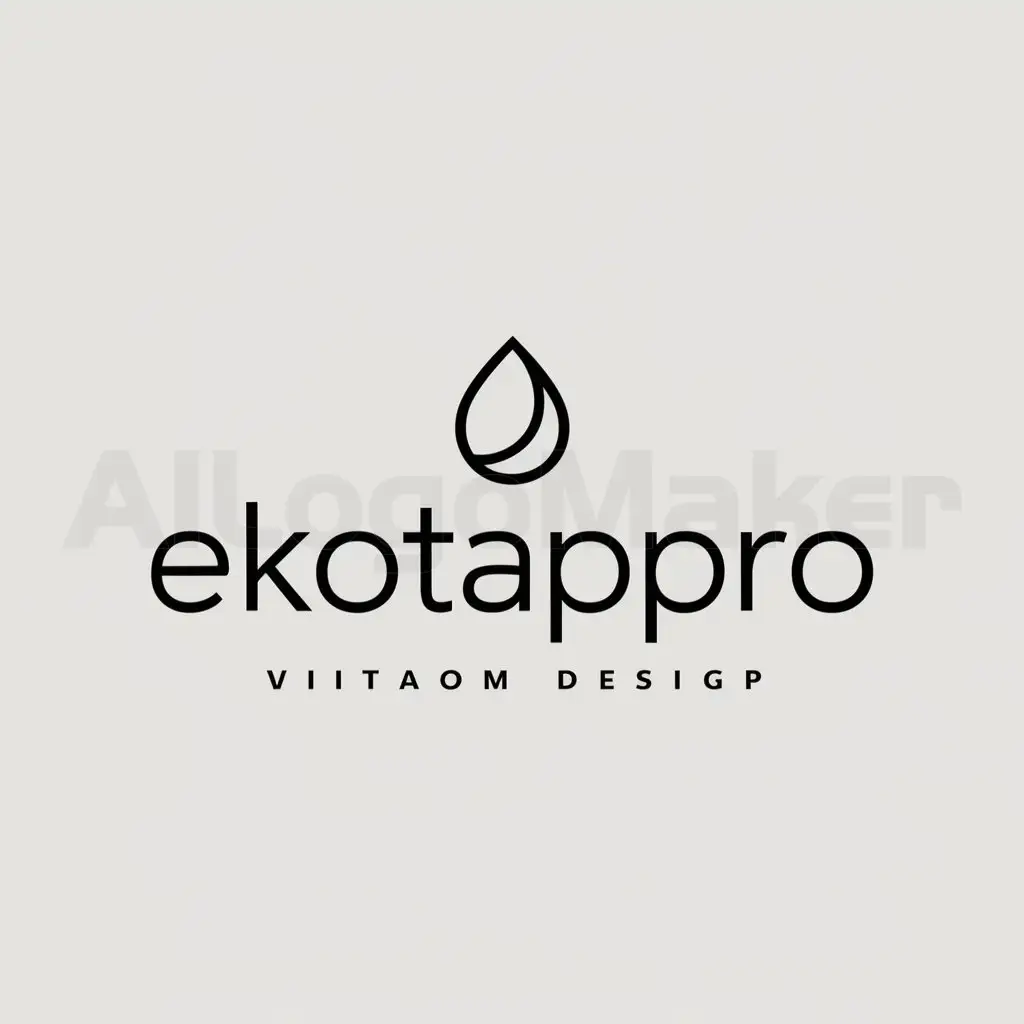 a logo design,with the text "EKOTAPpro", main symbol:a drop,Minimalistic,be used in Others industry,clear background