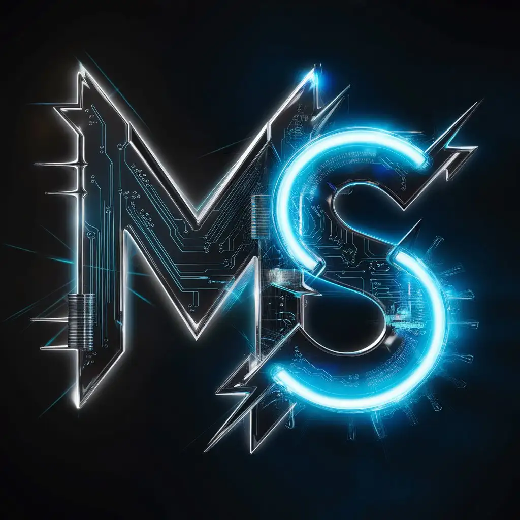 Logo for an entertainment channel called Midnight Society. Use the letter M and S.  Cyberpunk  themed.