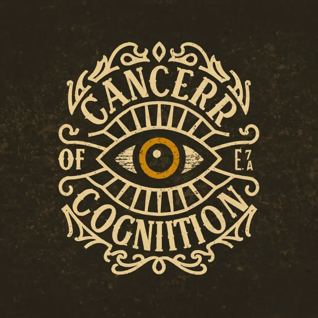 a logo design,with the text "Cancer of cognition", main symbol:eye,Moderate,be used in Entertainment industry,clear background