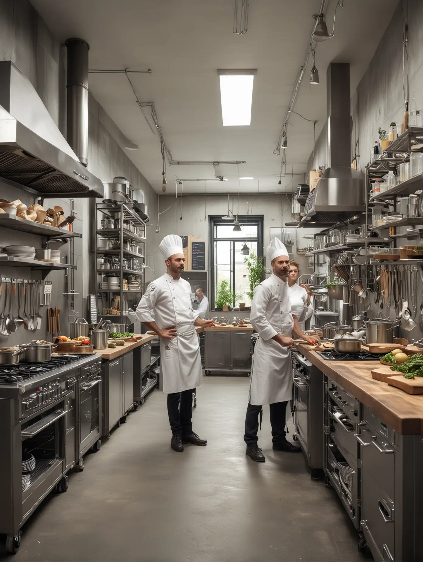 Dynamic-Professional-Chefs-in-a-Beautiful-Industrial-Kitchen
