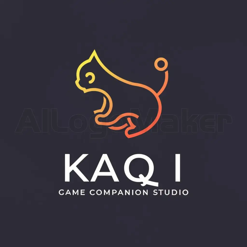 a logo design,with the text "Kaiqi game companion studio", main symbol:Cat,Minimalistic,be used in Entertainment industry,clear background