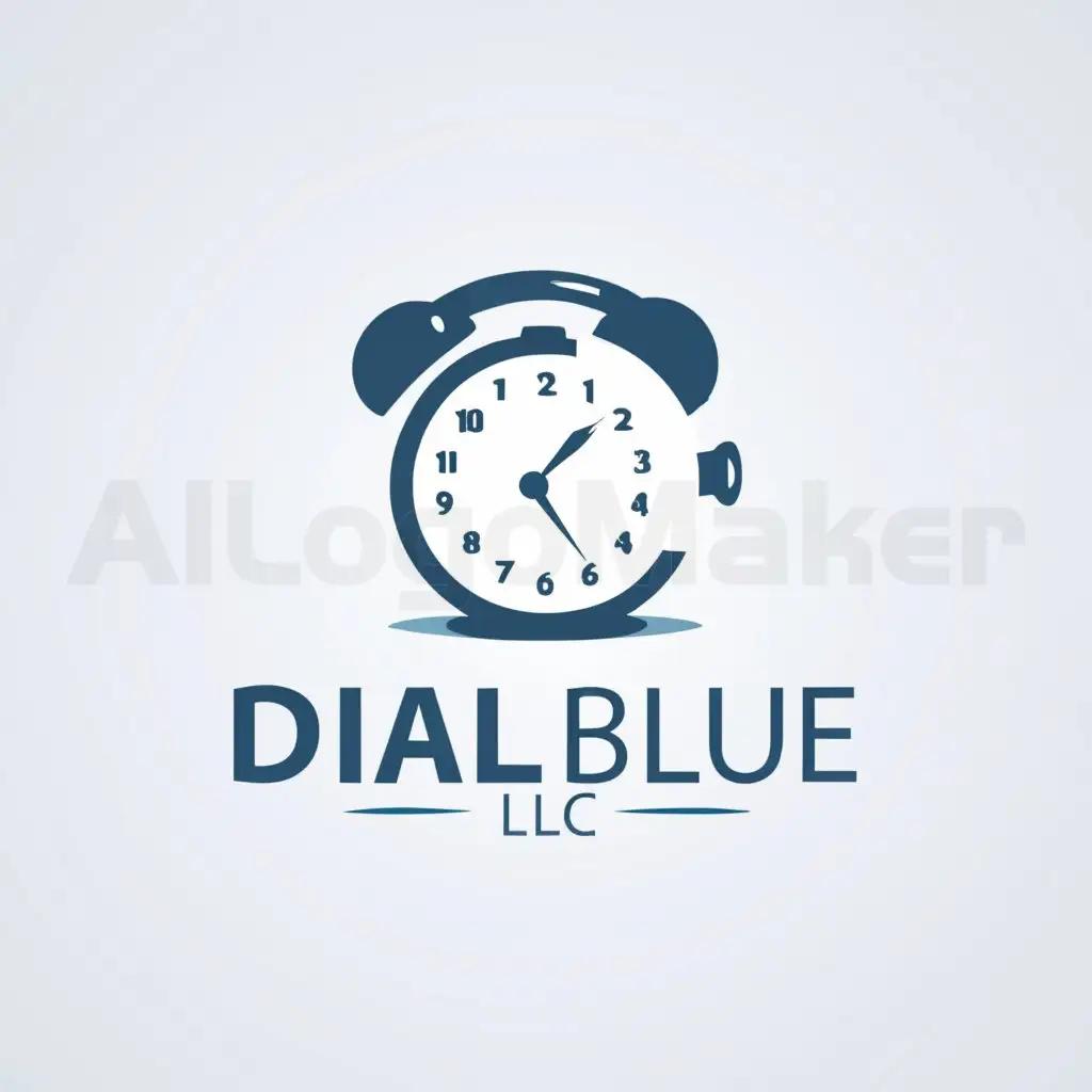 LOGO-Design-for-Dial-Blue-LLC-Minimalistic-Phone-and-Clock-Symbol