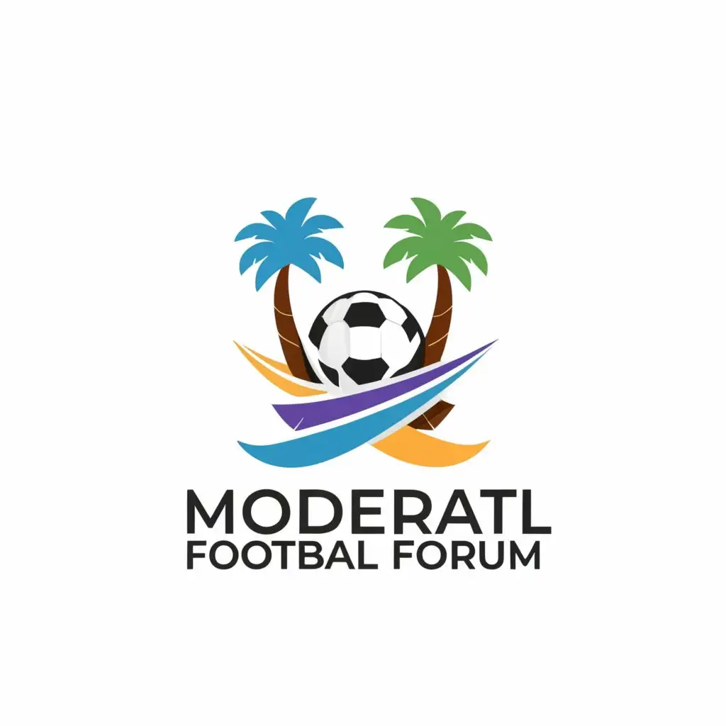 a logo design,with the text "Lamsid Football Forum", main symbol:Football palm desert,Moderate,be used in Sports Fitness industry,clear background