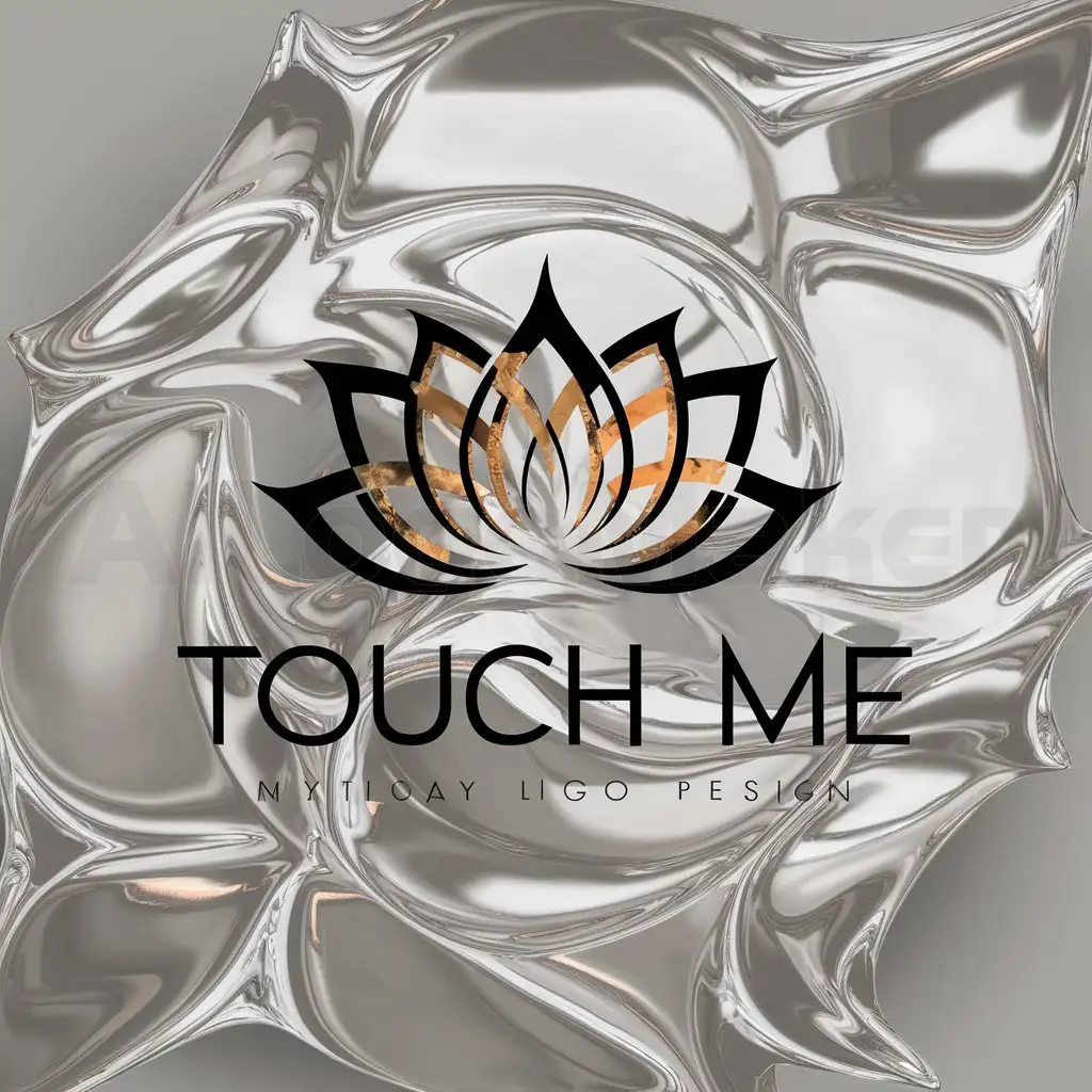 a logo design,with the text "TOUCH ME", main symbol:FLOR DE LOTO,complex,clear background