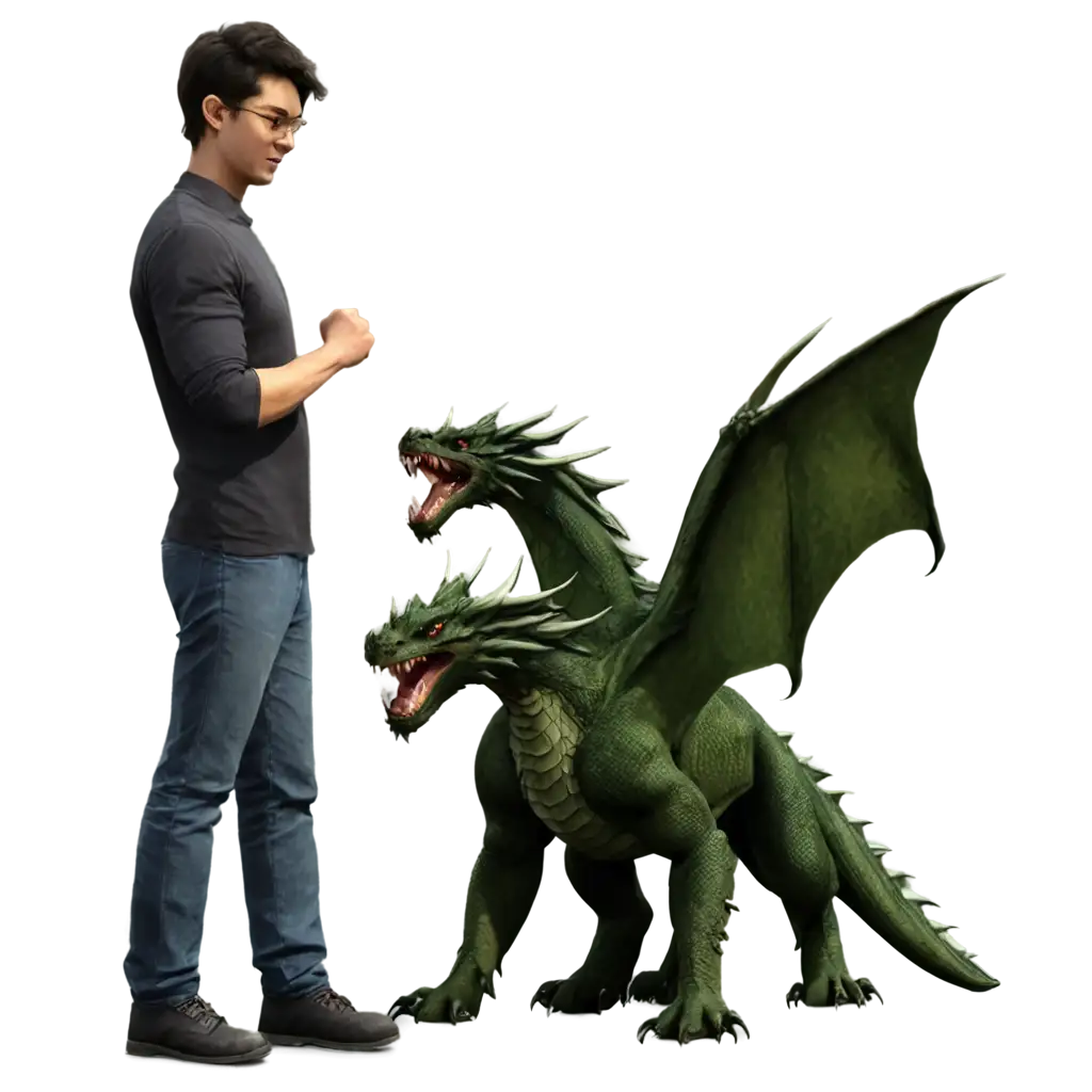 man and dragon pet