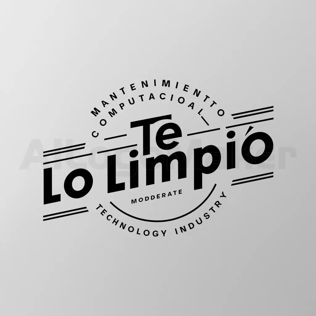 a logo design,with the text "Mantenimiento Computacional", main symbol:Te Lo Limpio,Moderate,be used in Technology industry,clear background