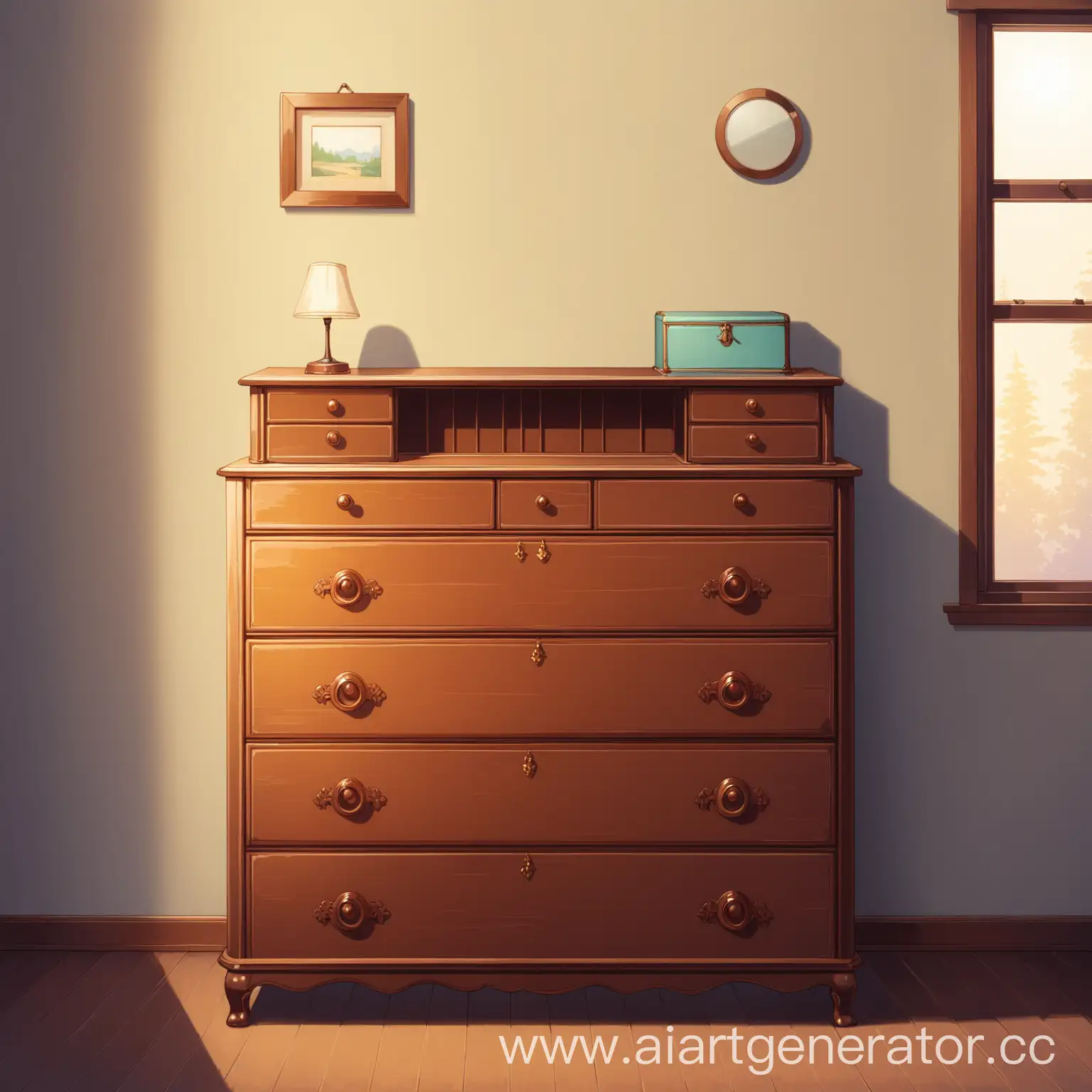 Vintage-Dresser-in-Rustic-Bedroom-Setting