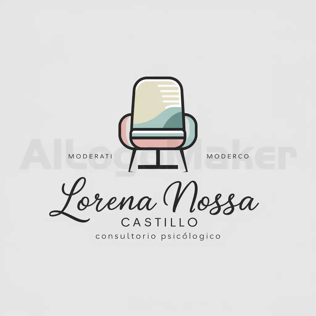 a logo design,with the text "Lorena Nossa Castillo", main symbol:consultorio,Moderate,be used in psychology industry,clear background