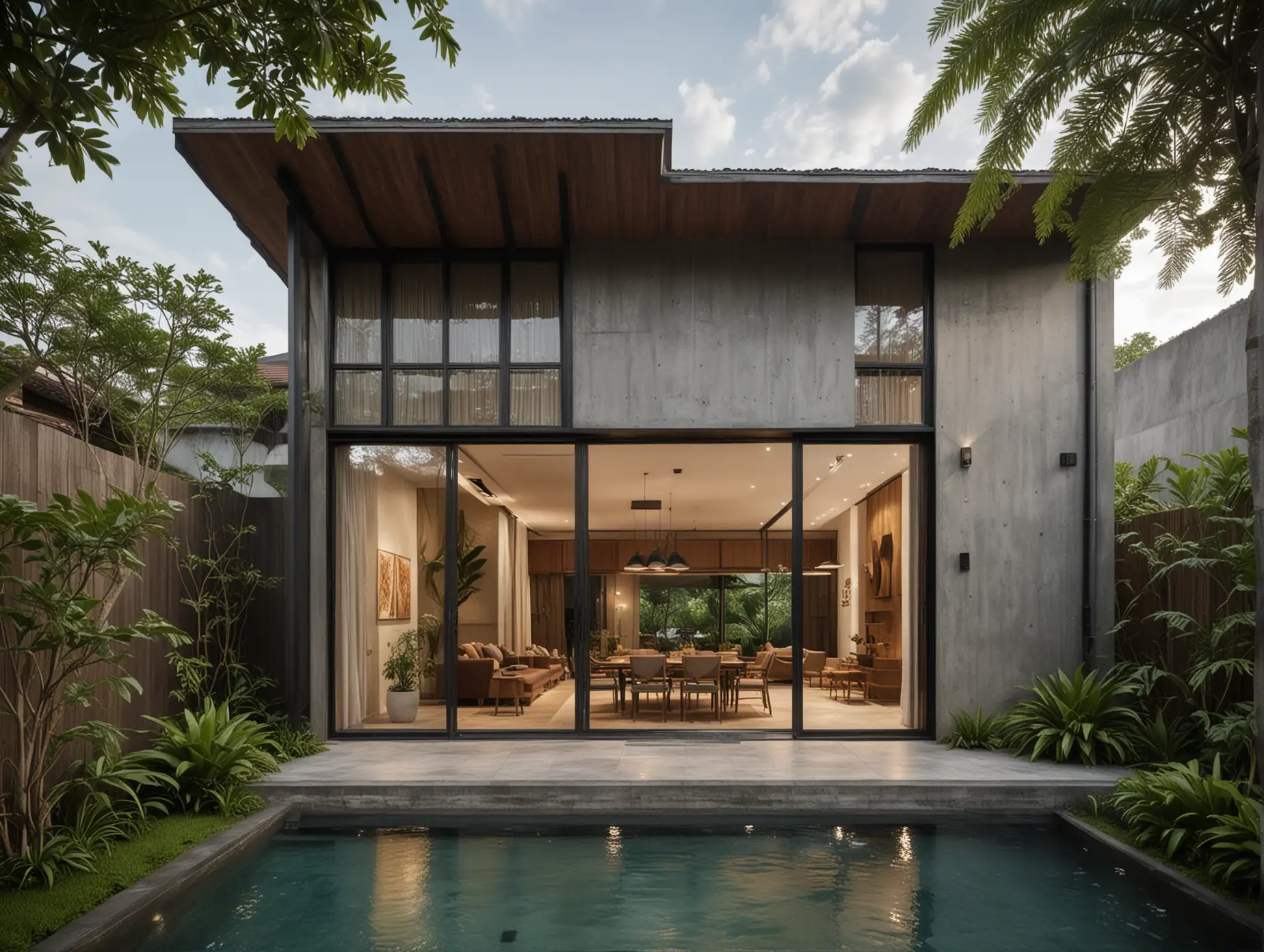 Minimalist-Modern-TwoStory-Javanese-House-Design-with-Joglo-Roof