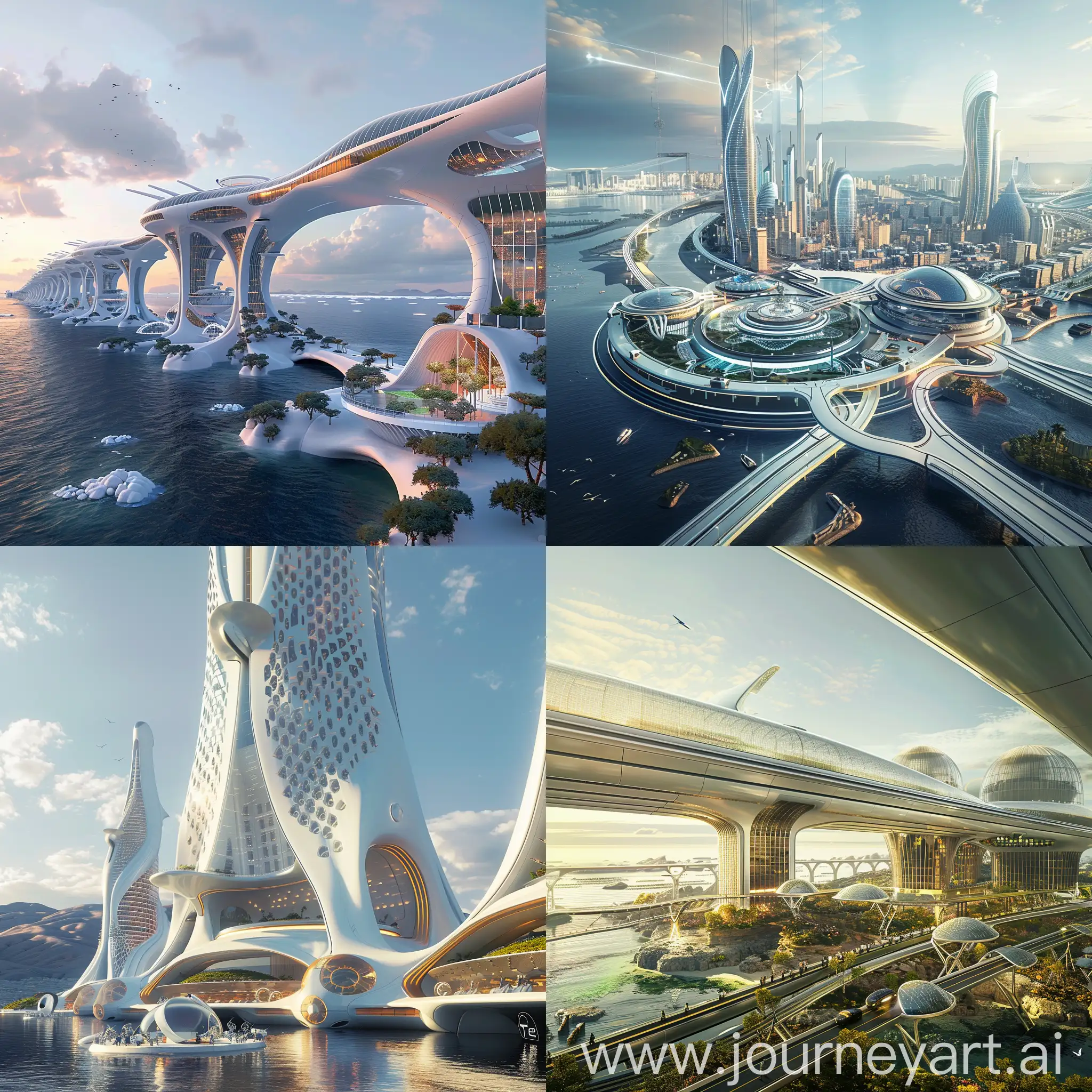 Futuristic Vladivostok, Sustainable Infrastructure (Siemens), Vertical Farms (Panasonic), Hyperloop Transportation (Tesla), Smart Homes (Samsung), Biometric Security (Amazon), Immersive Entertainment (Meta), Underwater Living (SpaceX), Robotic Assistants (Boston Dynamics), Waste-to-Energy Systems (GE), Adaptive Architecture (Microsoft), Kinetic Facades (Apple), Self-Cleaning Surfaces (Daikin), Biomimetic Architecture (Skanska), Urban Skyfarms (AeroFarms), Climate-Adaptive Structures (ARUP), Kinetic Bridges (Dissing + Weitling), Light Pollution Control Systems (Philips), Oceanic Energy Harvesting (Siemens), Hyperloop Stations (Tesla), Public Transportation Pods (Uber), unreal engine 5 --stylize 1000