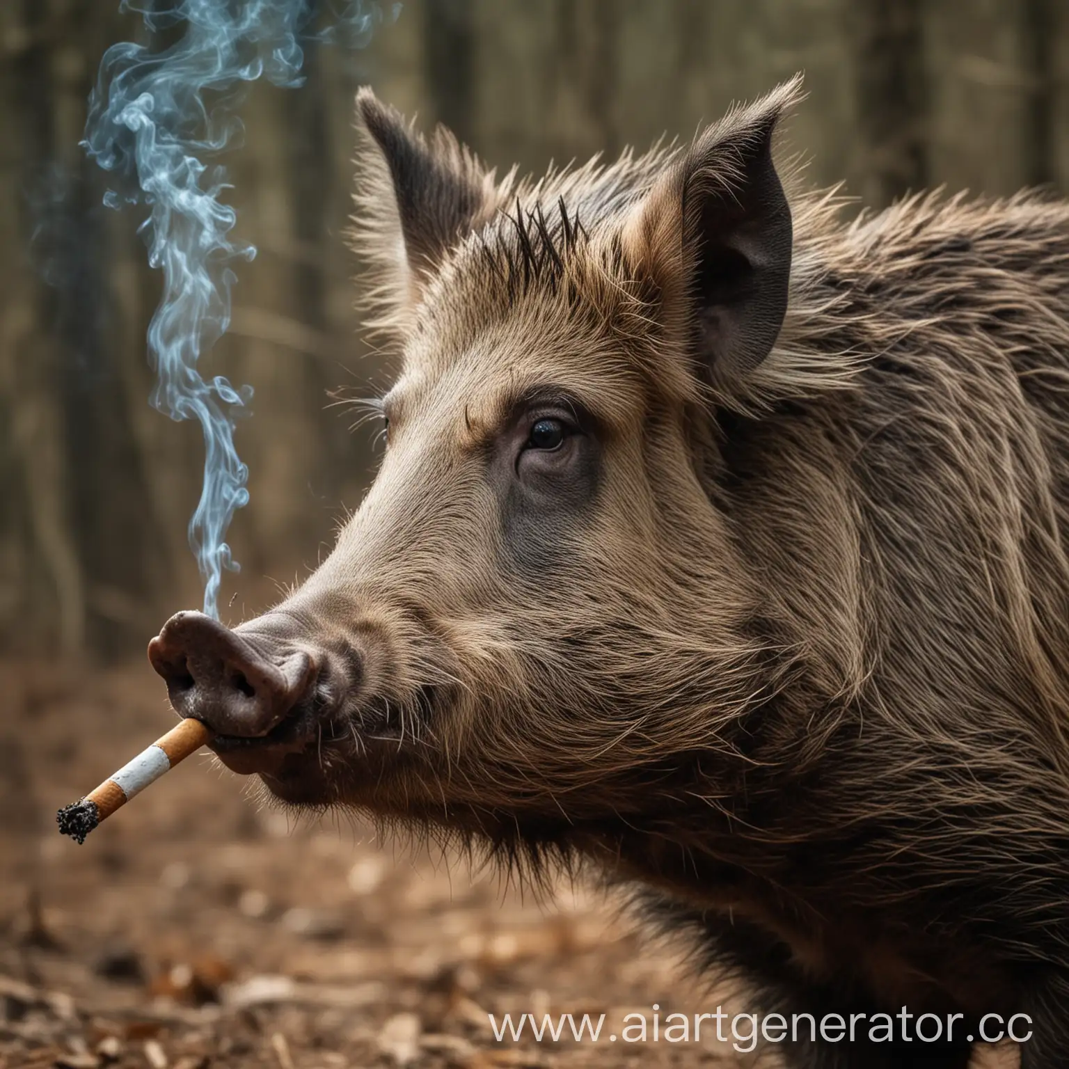 Wild-Boar-Smoking-a-Cigarette