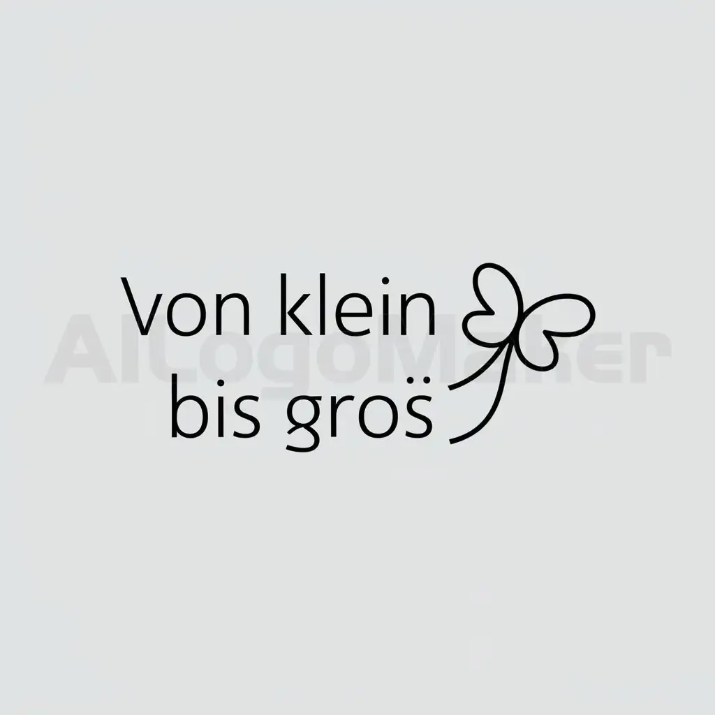 a logo design,with the text "von klein bis groß", main symbol:waflyne heart,Minimalistic,be used in Education industry,clear background