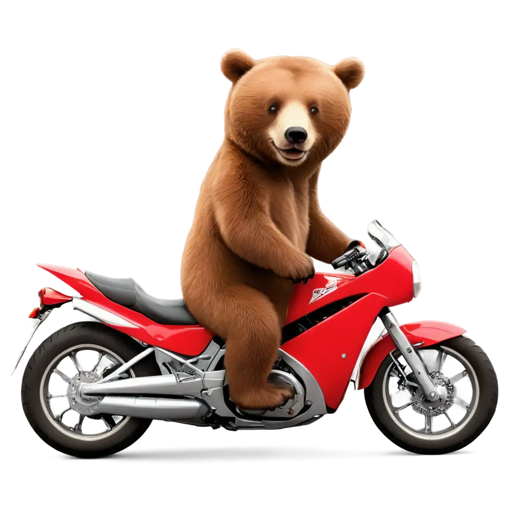 cute bear on a motorcycle, vector