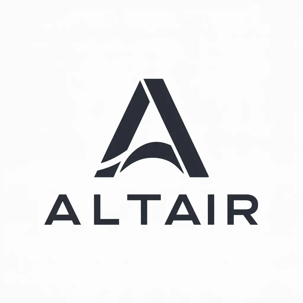 a logo design,with the text "Altair", main symbol:A,Minimalistic,be used in Technology industry,clear background