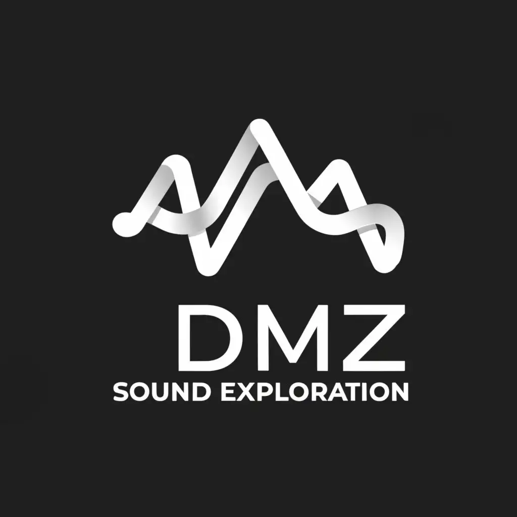 a logo design, with the text 'dmz sound exploration', main symbol: Sound exploration, Moderate, be used in art industry, clear background, abstract, logo