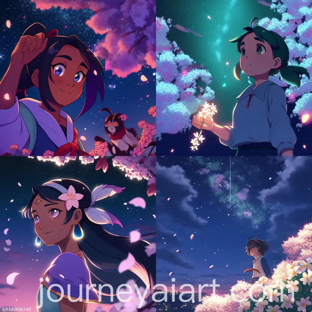Stargazing-with-Latina-Girl-and-Jasmine-Blossoms-at-Night