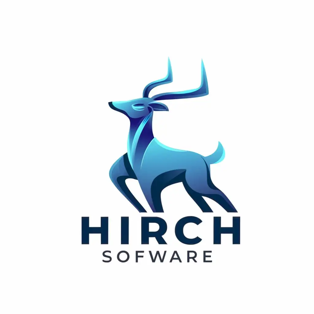 LOGO-Design-For-Hirsch-Software-Modern-Technology-Deer-Emblem-on-Clear-Background