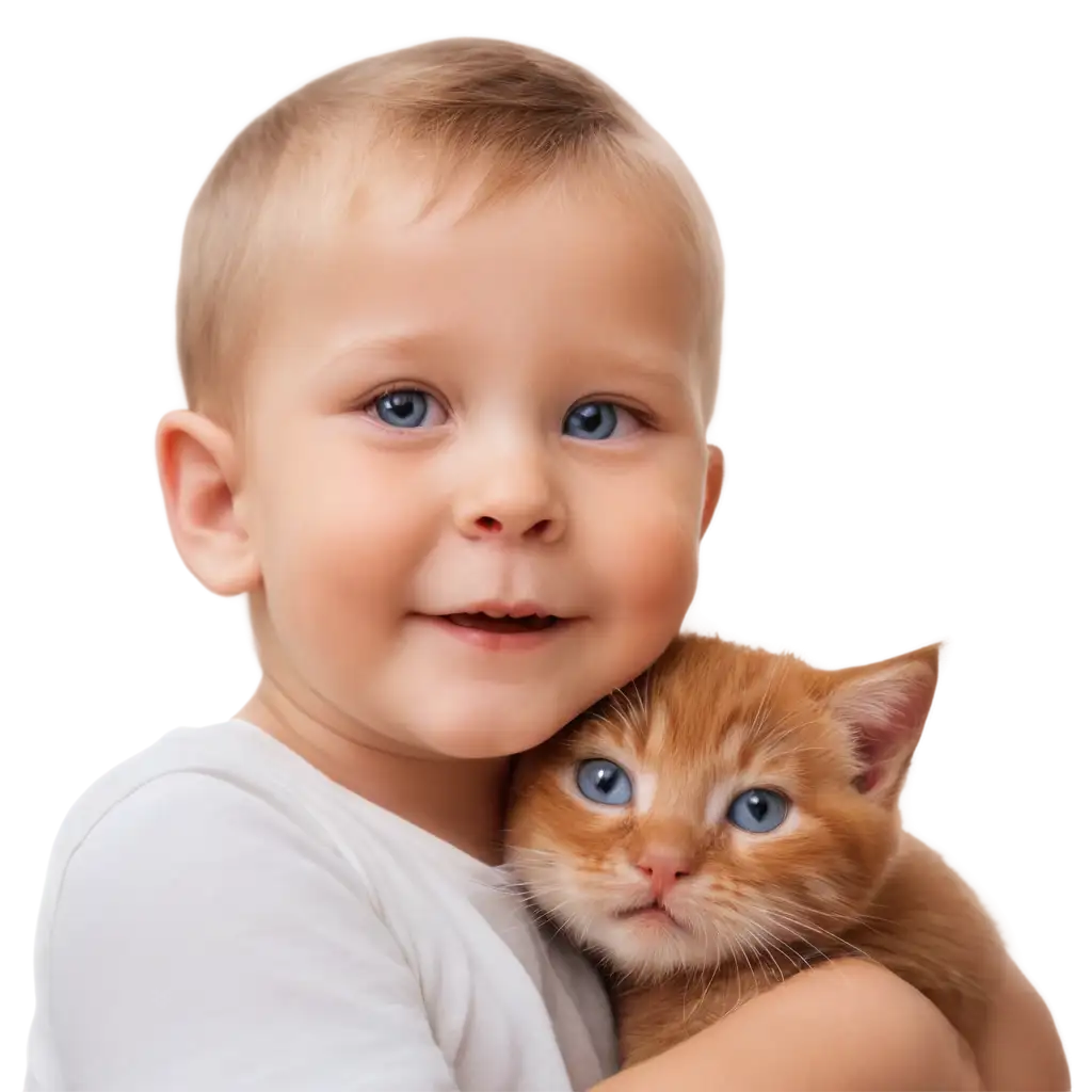 Adorable-PNG-Image-Cute-Cat-with-Little-Child-Enhancing-Online-Presence