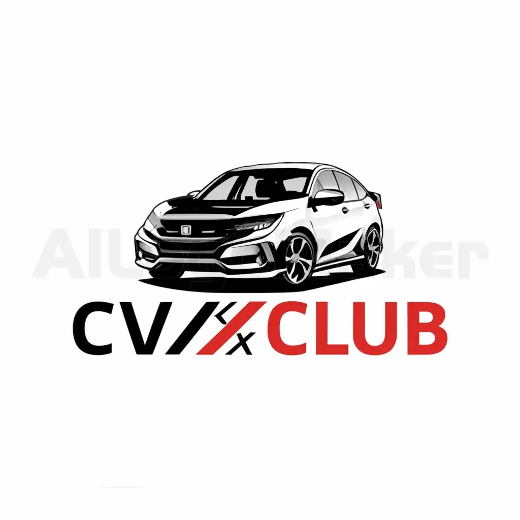 a logo design,with the text "Civic x club", main symbol:Honda Civic 10,Moderate,be used in Automotive industry,clear background
