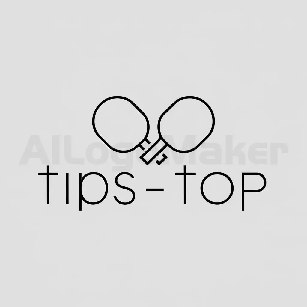 a logo design,with the text "Tips-Top", main symbol:Table tennis rackets,Minimalistic,be used in sport industry,clear background