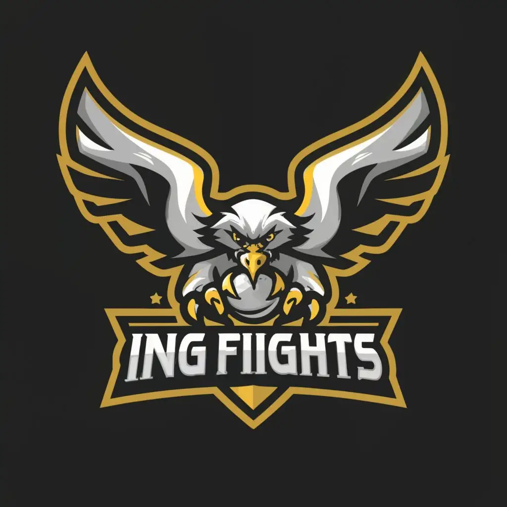 a logo design,with the text "INGFIGHTS", main symbol:EAGLE,Moderate,be used in Sports Fitness industry,clear background