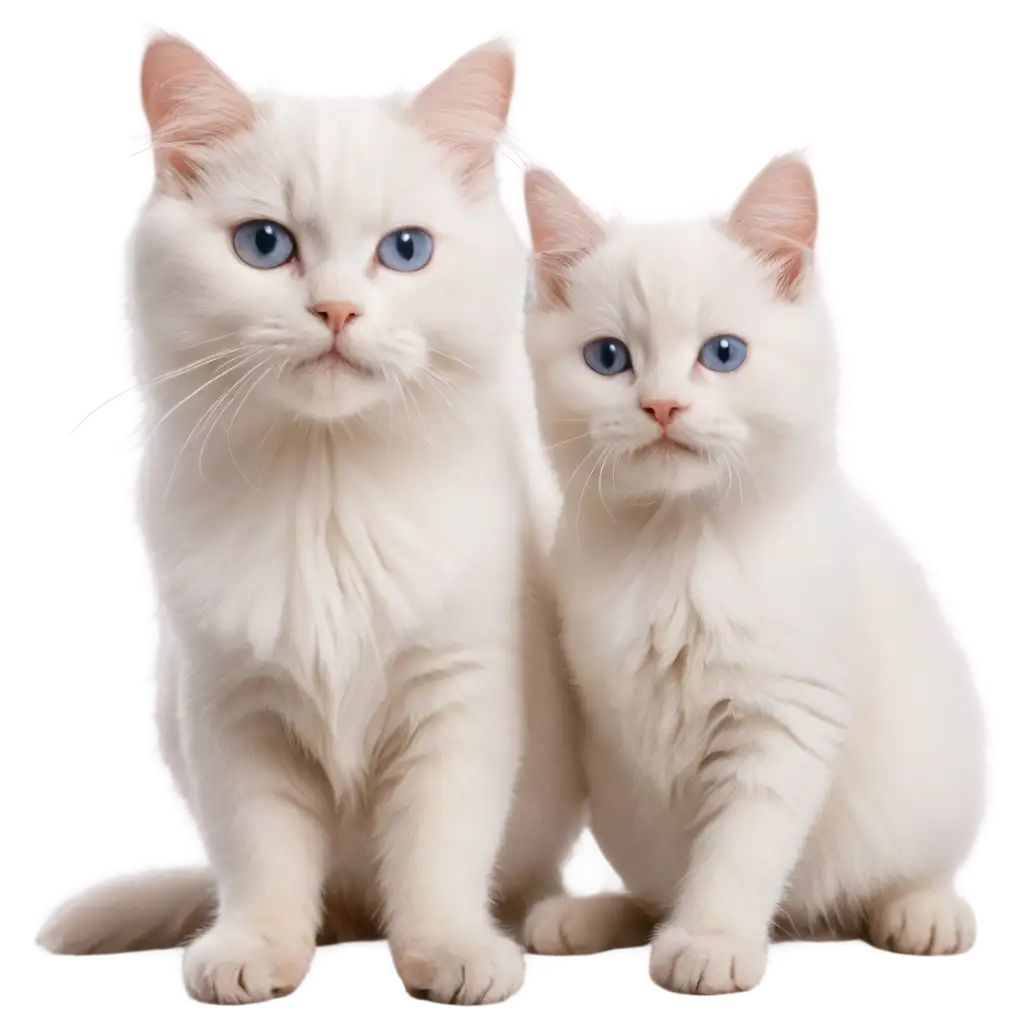 Adorable-White-Cat-PNG-Image-Smiling-with-a-Cute-Puppy