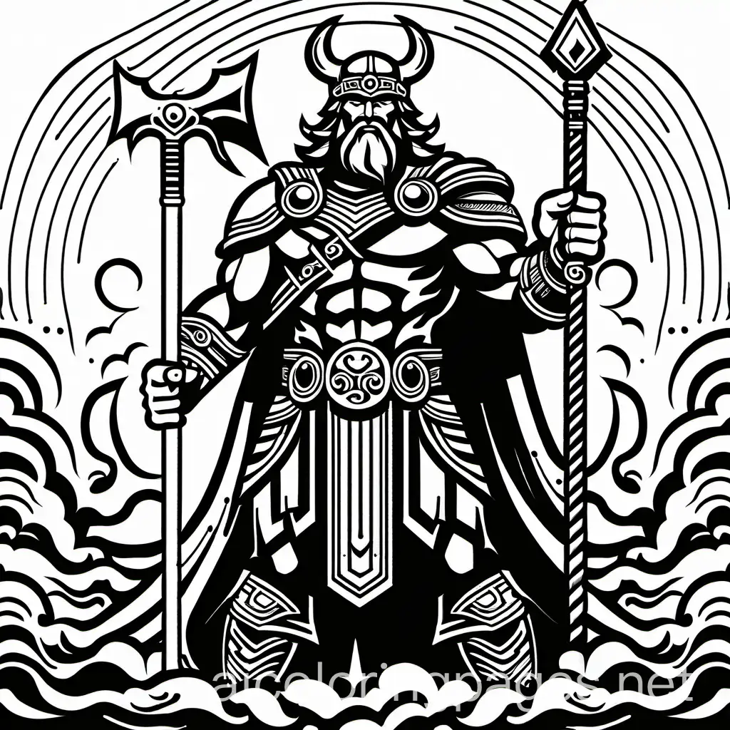 Zeus-God-of-Thunder-Coloring-Page-Detailed-Line-Art-on-White-Background