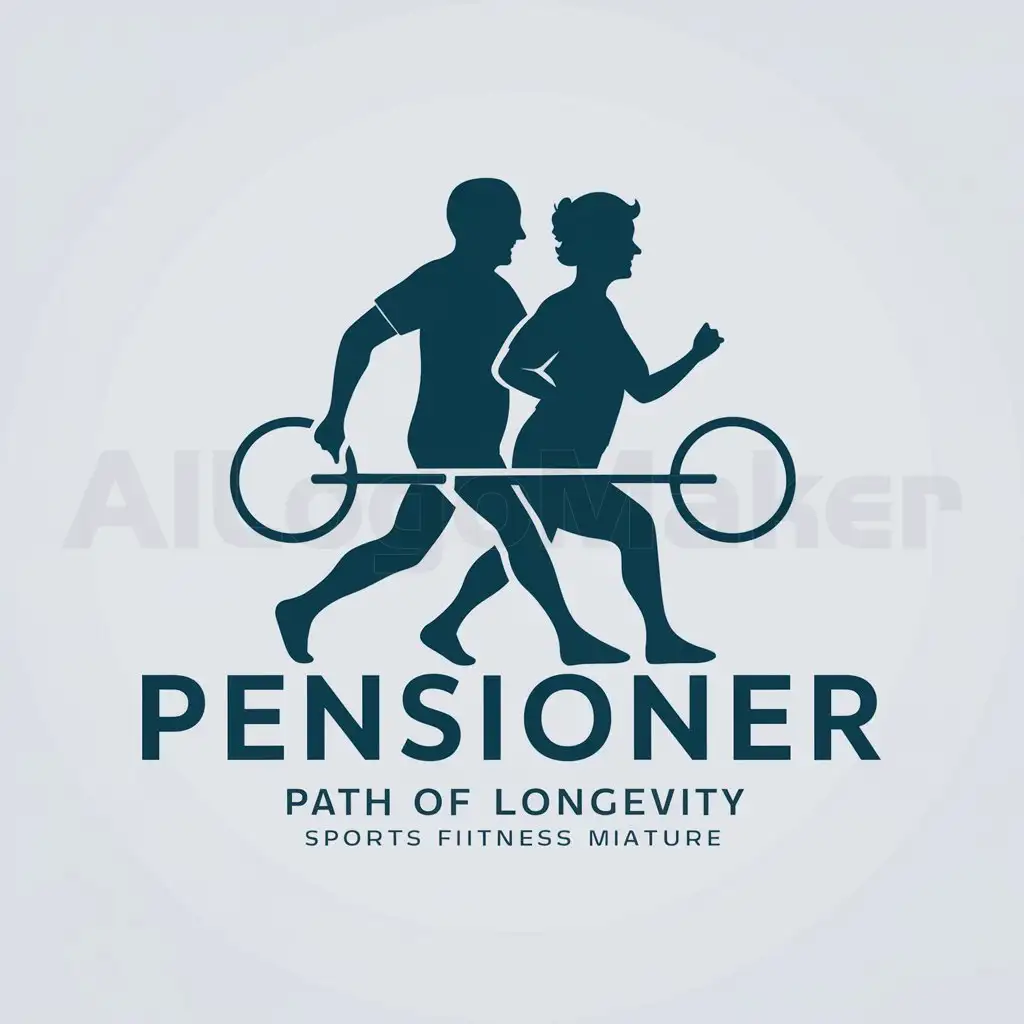 a logo design,with the text "Path of Longevity", main symbol:Pensioner,Minimalistic,be used in Sports Fitness industry,clear background