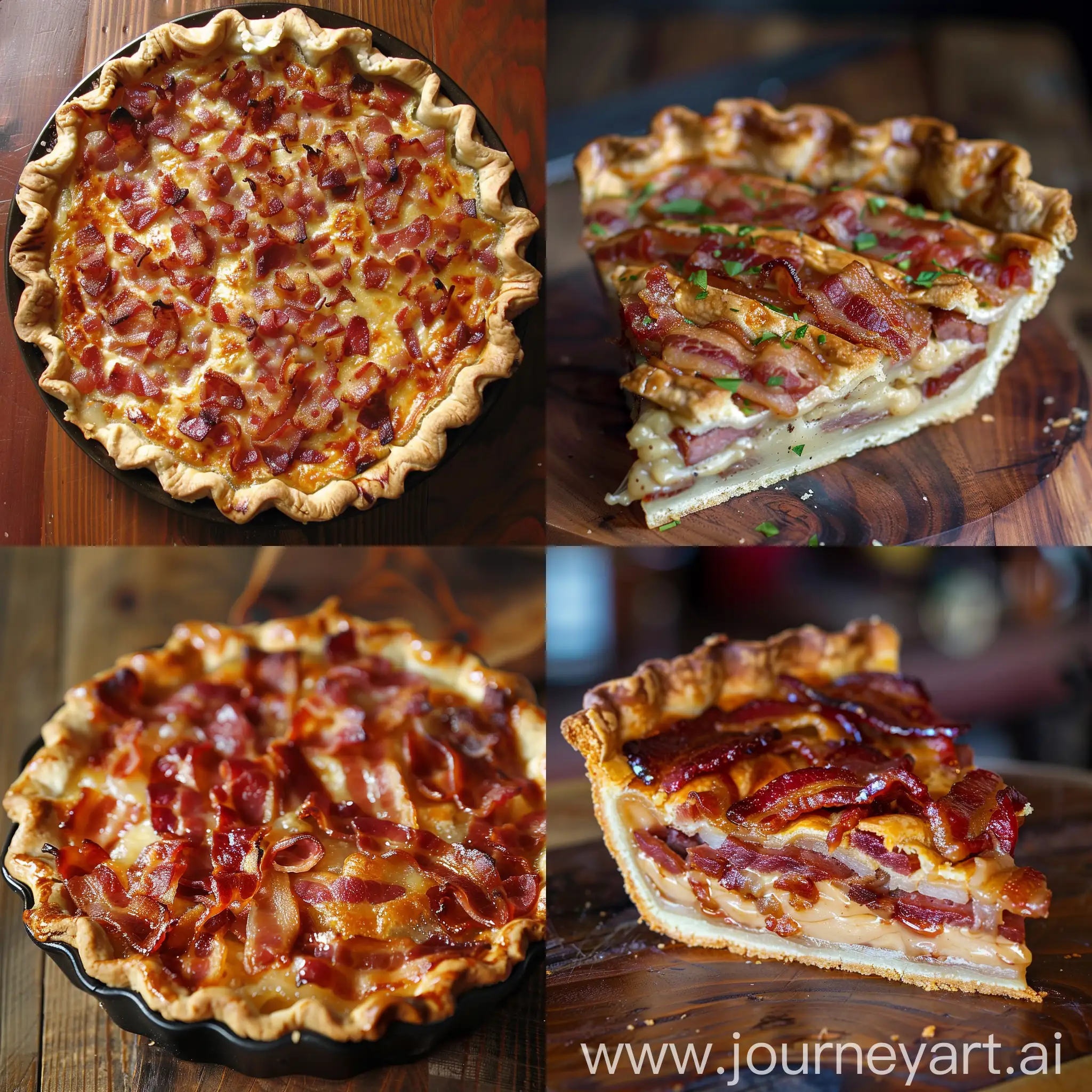 Delicious-Bacon-Pie-on-a-Rustic-Wooden-Table