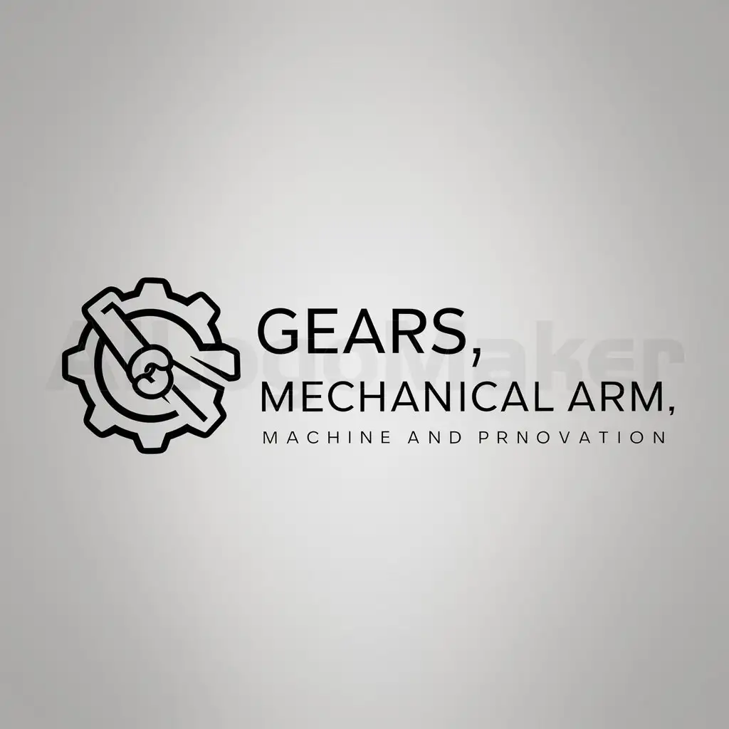 a logo design,with the text "Gears, mechanical arm", main symbol:Association of Industry and Robotics,Minimalistic,be used in machine industry,clear background