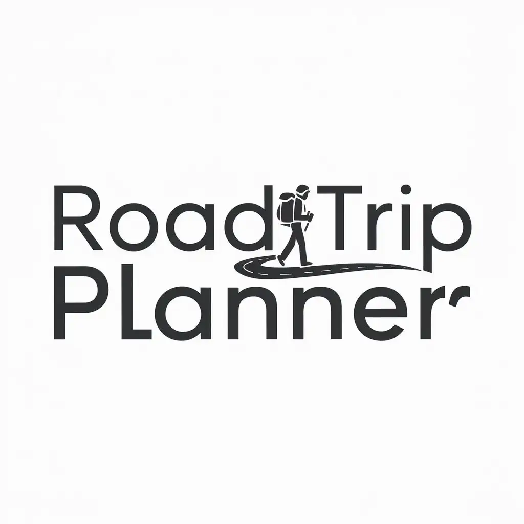 a logo design,with the text "roadtrip planner", main symbol:backpacker,Moderate,be used in Travel industry,clear background