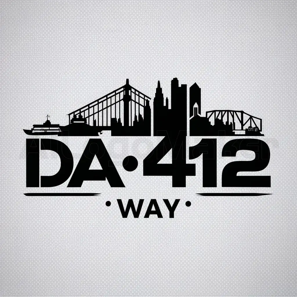 a logo design,with the text "Da 412 way", main symbol:Pittsburgh,Moderate,be used in Entertainment industry,clear background